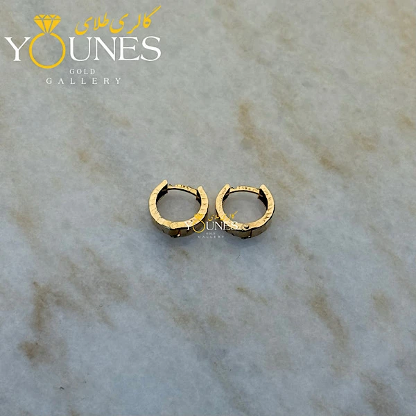 گوشواره حلقه ای پر تراش طلا